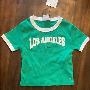 NWT ZARA TOP GIRLS SZ 7 green Los Angeles